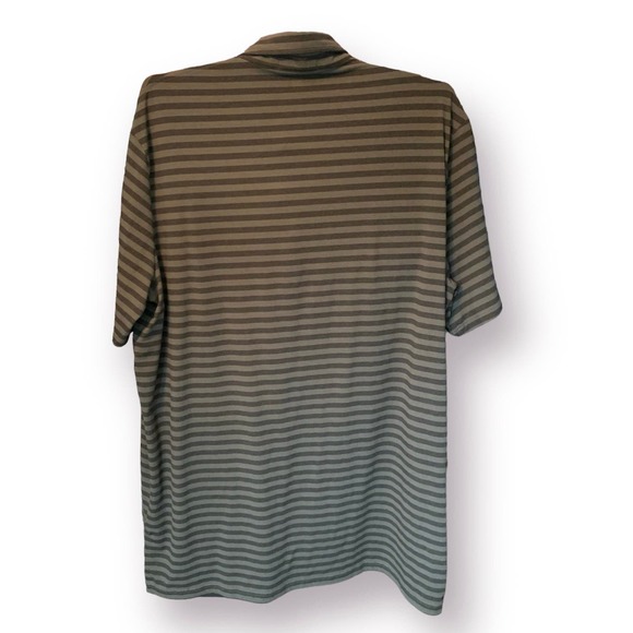 Ralph Lauren RLX Mens XXL Grey Black Striped Wicking Performance Golf Polo Shirt - Picture 2 of 11